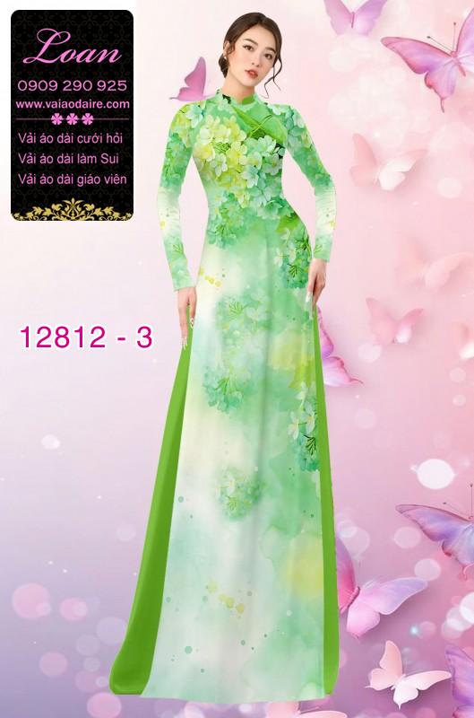 Vải áo dài hoa mờ in 3D