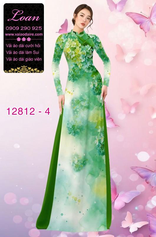 Vải áo dài hoa mờ in 3D