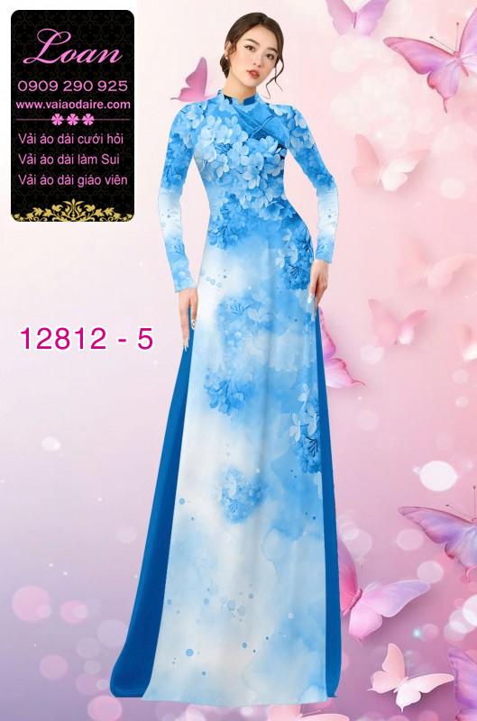 Vải áo dài hoa mờ in 3D