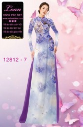 Vải áo dài hoa mờ in 3D