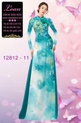 Vải áo dài hoa mờ in 3D