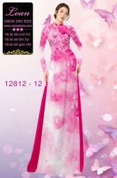 Vải áo dài hoa mờ in 3D