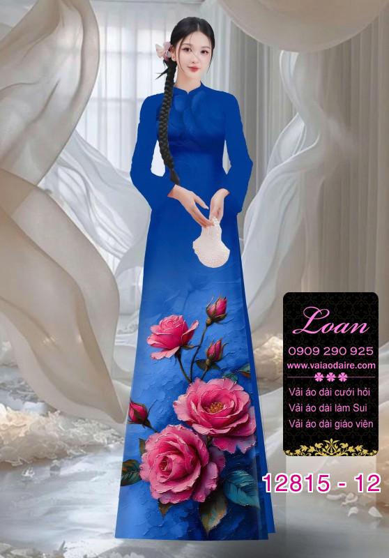 Vải áo dài hoa hồng in 3D