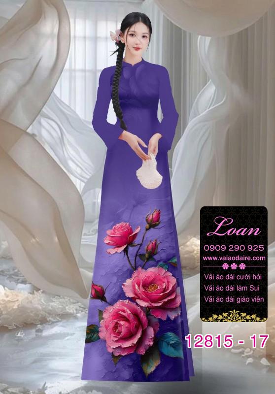 Vải áo dài hoa hồng in 3D