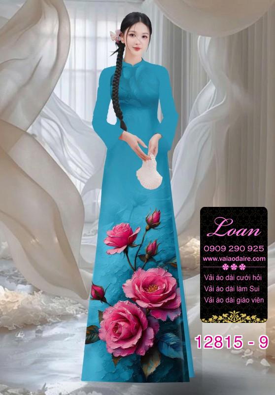 Vải áo dài hoa hồng in 3D