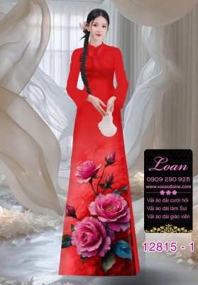 Vải áo dài hoa hồng in 3D-DT 12815