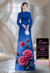 Vải áo dài hoa hồng in 3D