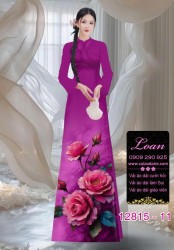 Vải áo dài hoa hồng in 3D