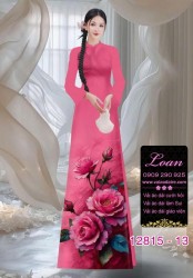 Vải áo dài hoa hồng in 3D