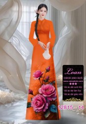 Vải áo dài hoa hồng in 3D