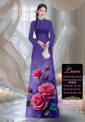 Vải áo dài hoa hồng in 3D