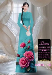 Vải áo dài hoa hồng in 3D