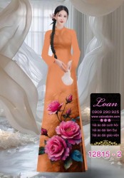 Vải áo dài hoa hồng in 3D