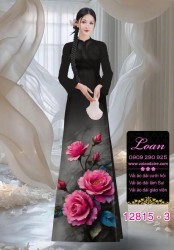 Vải áo dài hoa hồng in 3D