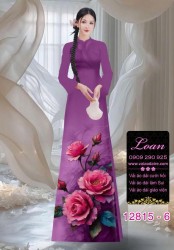 Vải áo dài hoa hồng in 3D