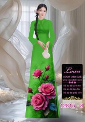 Vải áo dài hoa hồng in 3D