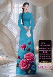 Vải áo dài hoa hồng in 3D