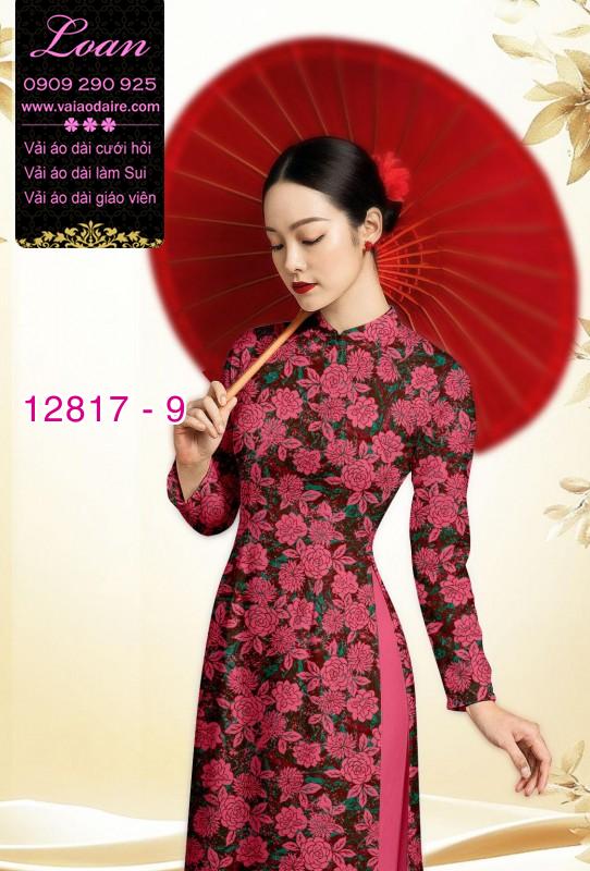 Vải áo dài hoa đều in 3D