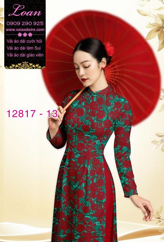 Vải áo dài hoa đều in 3D