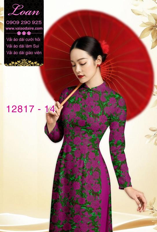 Vải áo dài hoa đều in 3D