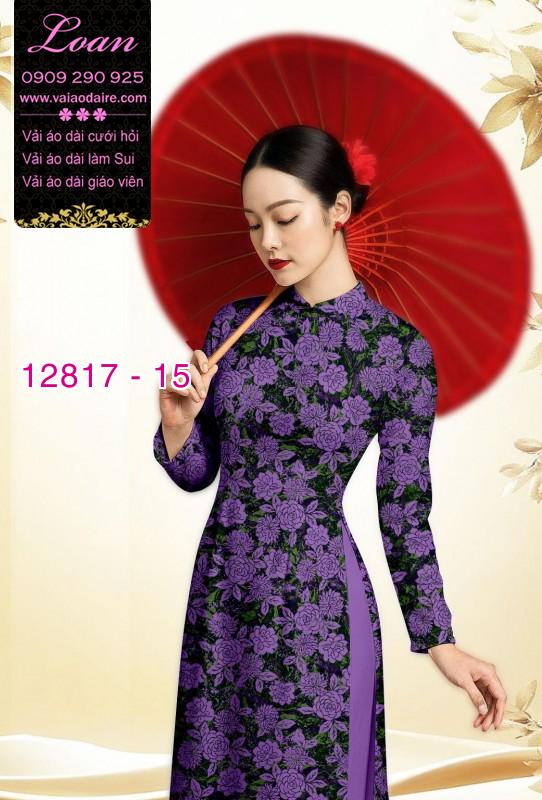 Vải áo dài hoa đều in 3D