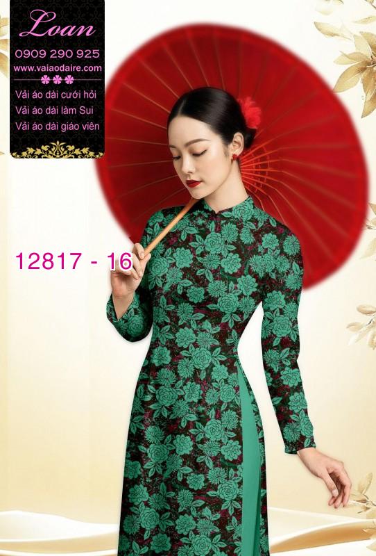 Vải áo dài hoa đều in 3D