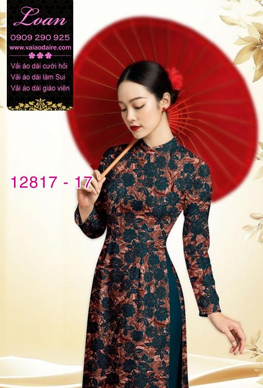 Vải áo dài hoa đều in 3D