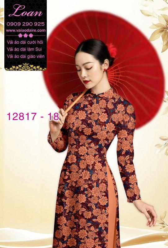 Vải áo dài hoa đều in 3D