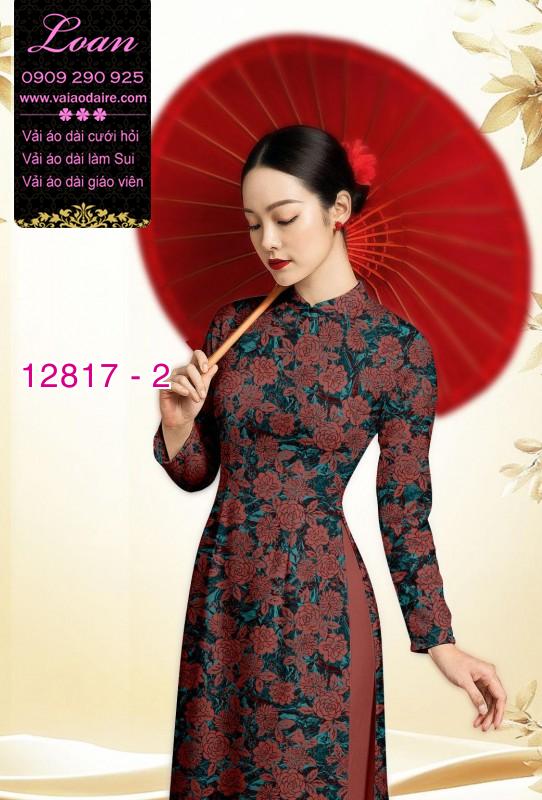 Vải áo dài hoa đều in 3D