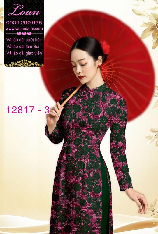 Vải áo dài hoa đều in 3D