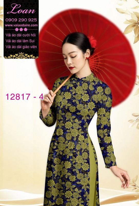 Vải áo dài hoa đều in 3D