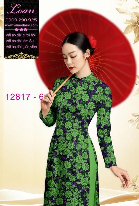 Vải áo dài hoa đều in 3D