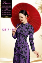 Vải áo dài hoa đều in 3D