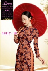 Vải áo dài hoa đều in 3D