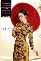 Vải áo dài hoa đều in 3D