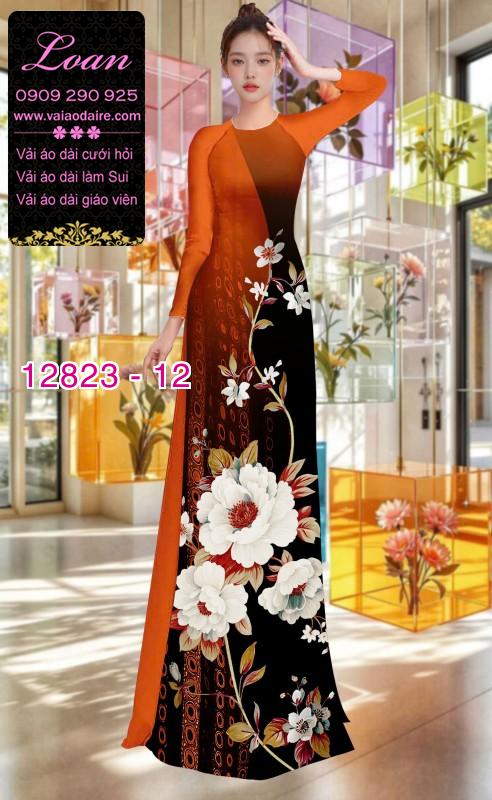 Vải áo dài hoa in 3D