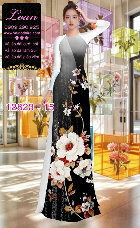 Vải áo dài hoa in 3D