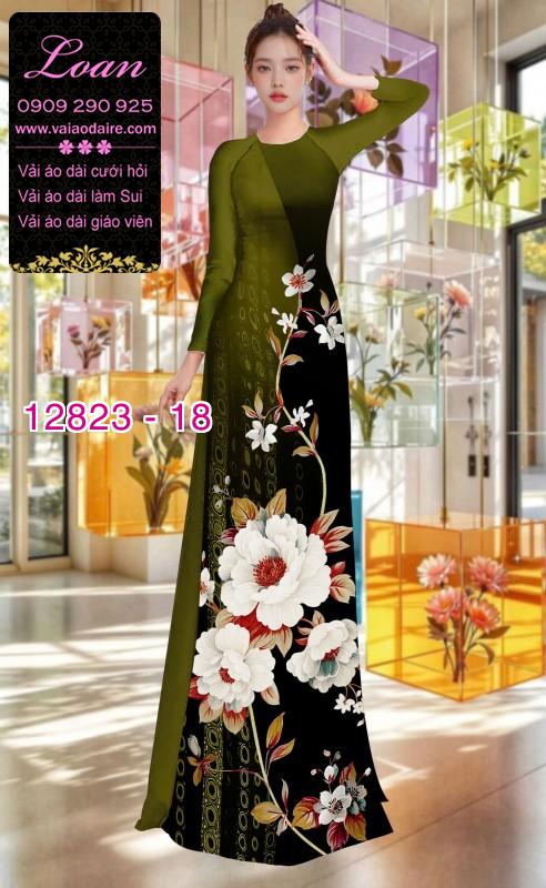 Vải áo dài hoa in 3D