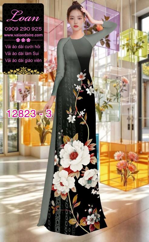 Vải áo dài hoa in 3D