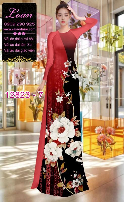 Vải áo dài hoa in 3D