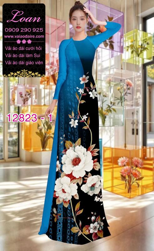 Vải áo dài hoa in 3D