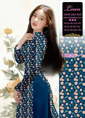 Vải áo dài hoa cúc họa mi-DT 12825
