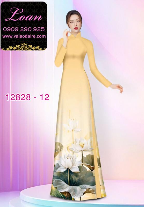 Vải áo dài hoa sen in 3D