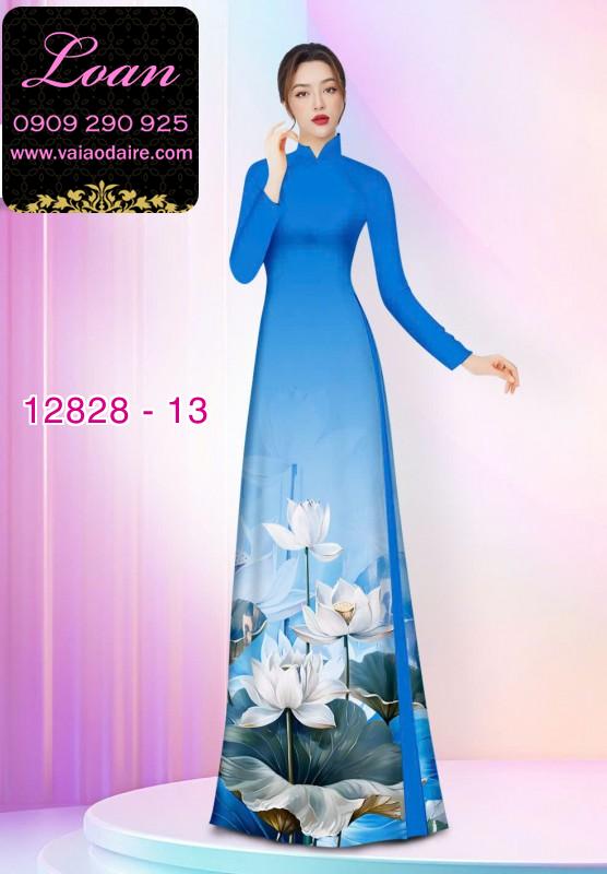 Vải áo dài hoa sen in 3D