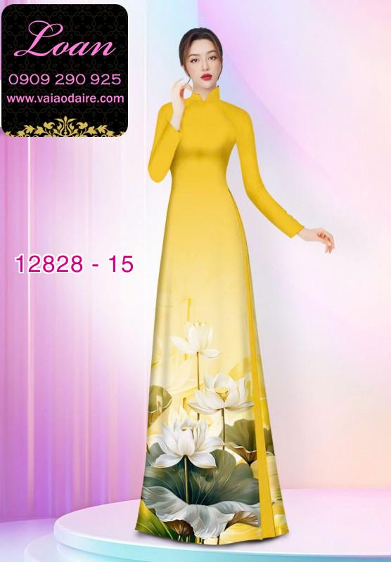 Vải áo dài hoa sen in 3D