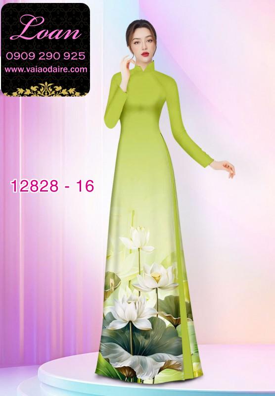 Vải áo dài hoa sen in 3D