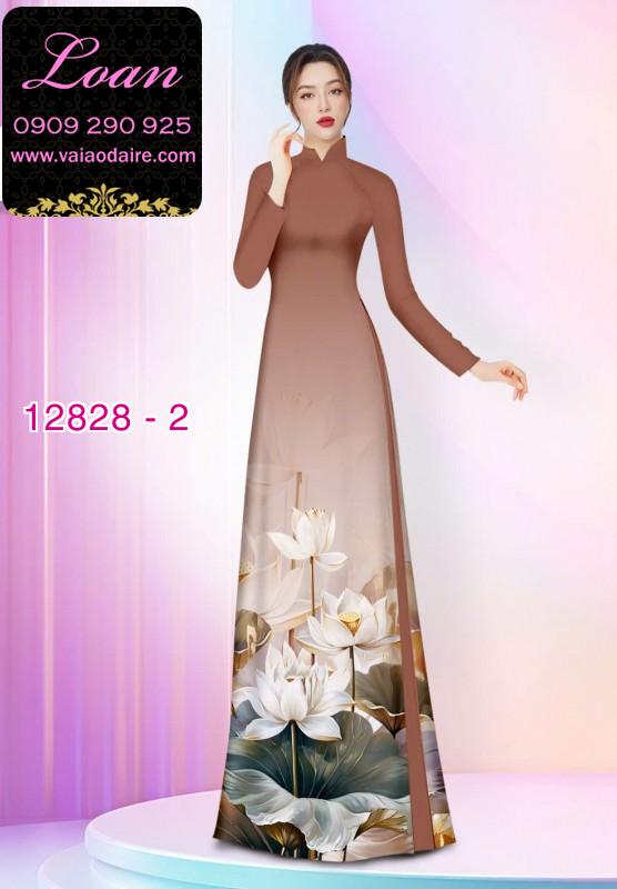 Vải áo dài hoa sen in 3D