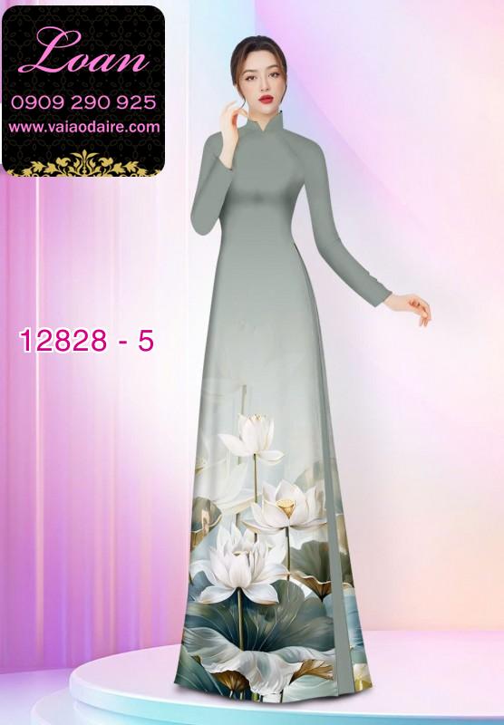 Vải áo dài hoa sen in 3D