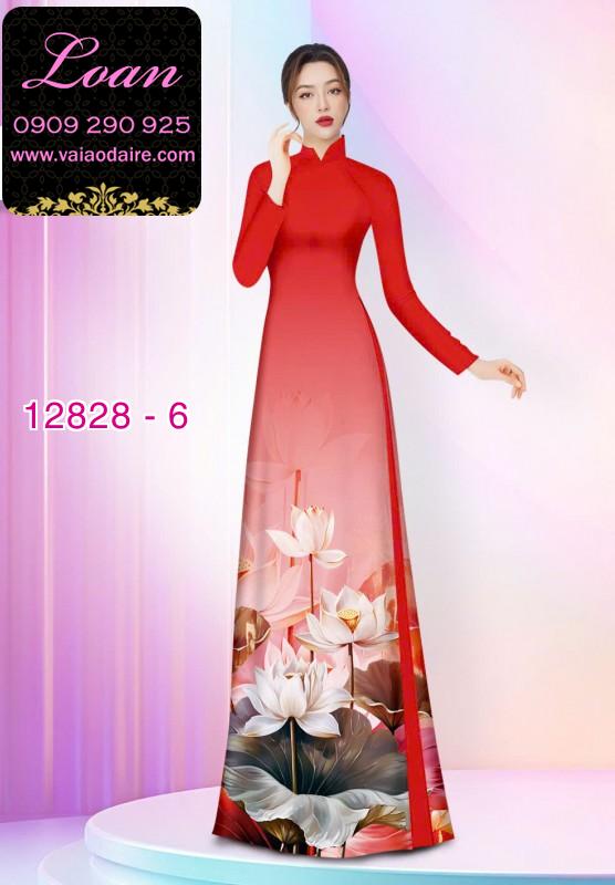 Vải áo dài hoa sen in 3D