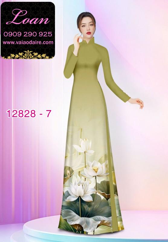 Vải áo dài hoa sen in 3D